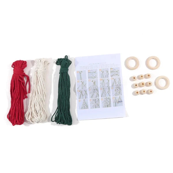 3er-Set DIY Macramé-Weihnachtsbaum Kit - Perfektes Geschenk für Familie & Freunde, Selbstgemacht mit Liebe